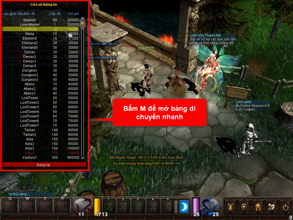 Chức năng chính của Game MU An Việt